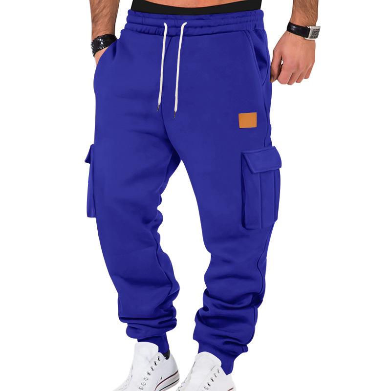 Neue Herren Herbst- und Winter-Sport- und Freizeithose Herren-Sport-Mehrfach-Taschen-Arbeitshose Jogginghose Herren S saphir