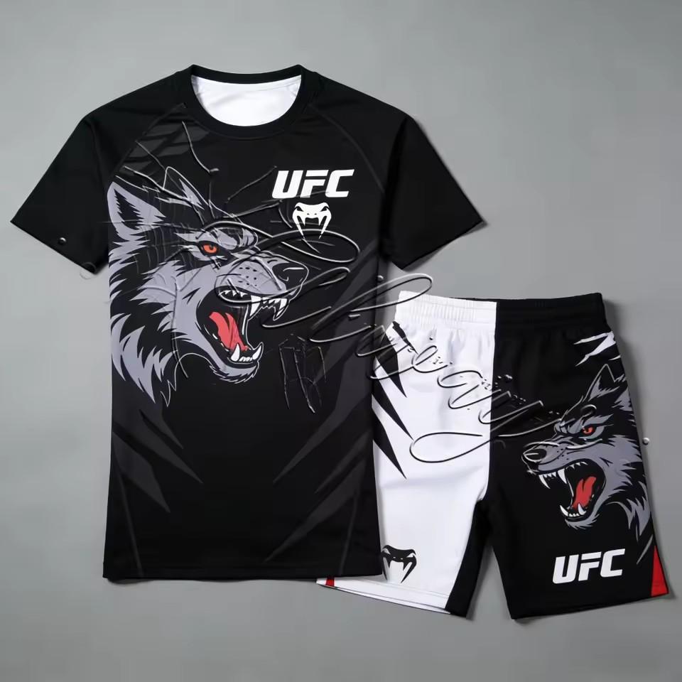 Sommer Neues UFC MMA Sport Fitness Anzug für Männer und Frauen Kampf Sanda Boxen Enthusiasten Schnelltrocknend Atmungsaktiv Set 5XL