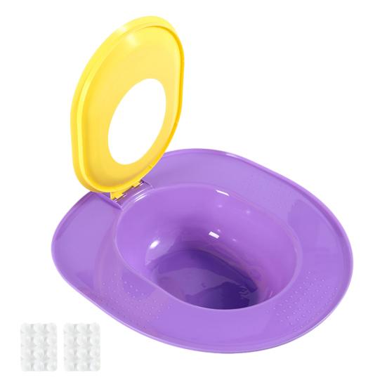 Katzen-Toilettentrainer-Set Wiederverwendbare Katzentoilette Geruchskontrolle Urinalsitz Töpfchen violett