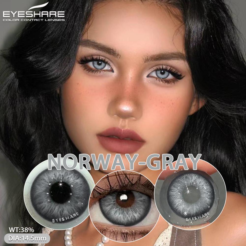 EYESHARE Neue modische farbige Kontaktlinsen für das Auge Blaue Kontaktlinsen Graue Augenlinsen 1 Paar Braune Augen Kontaktlinsen Buntes Make-up Grüne Kontaktlinsen