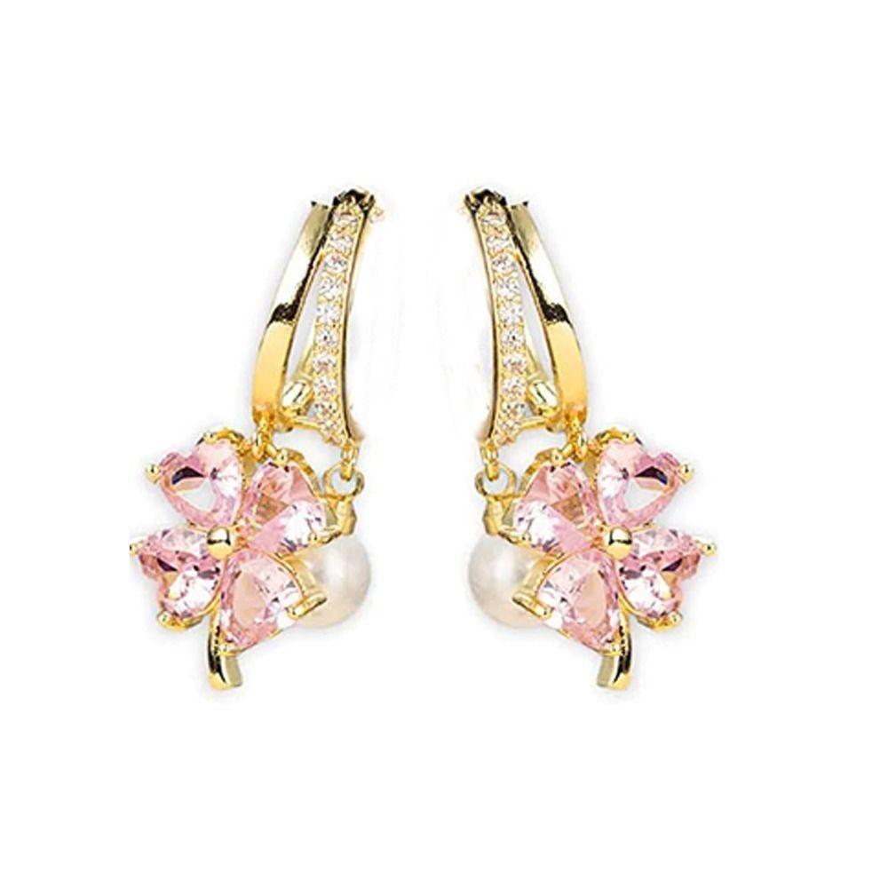 Magnetotherapie-Ohrringe, Lymphdrainage-Ohrringe zur Gewichtsreduktion, Magnetotherapie-Germanium-Ohrringe Pink-Dangle