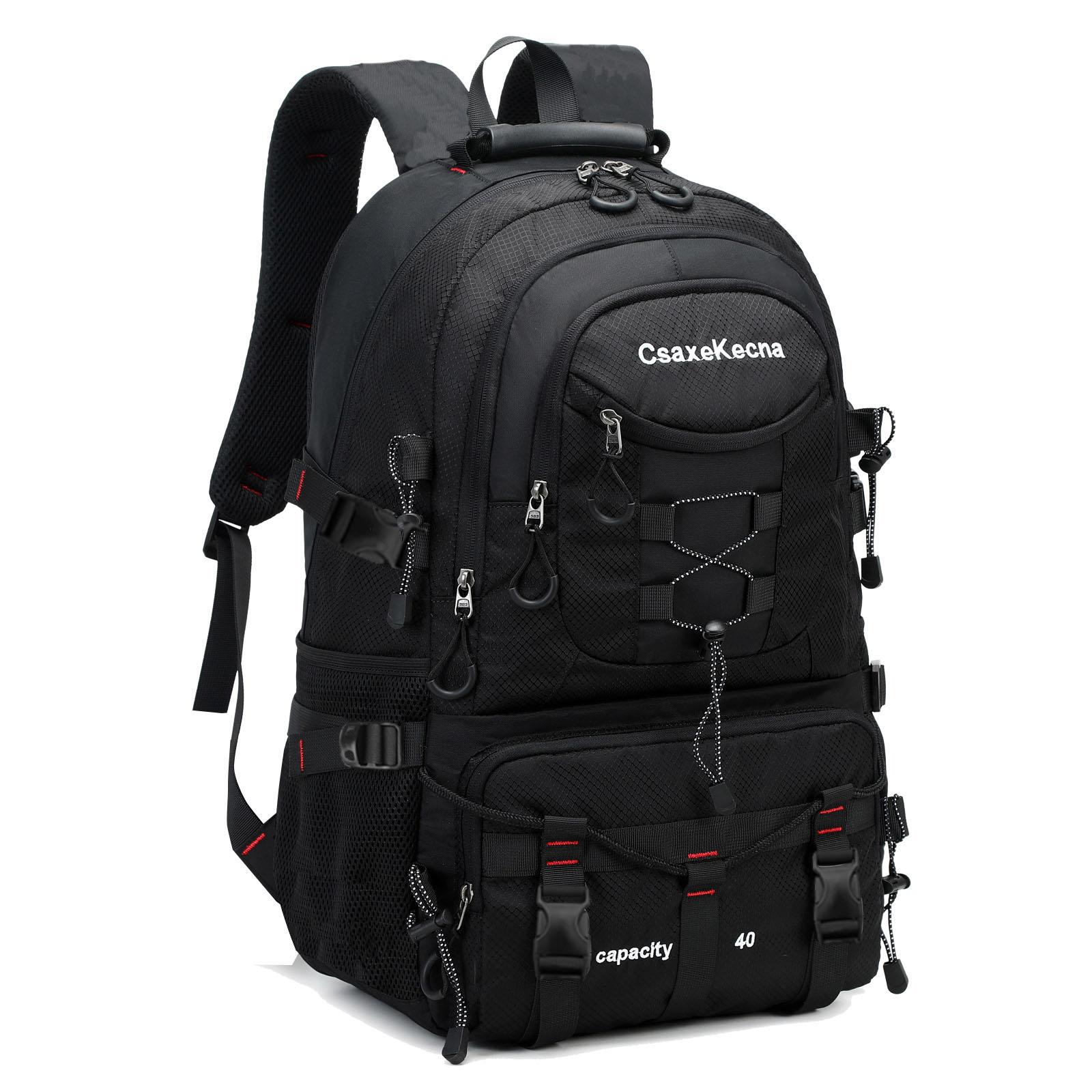 40L Wasserdichter Wanderrucksack für Damen und Herren Leichter Outdoor Camping Rucksack Rucksack mit großem Fassungsvermögen Reise Rucksack black