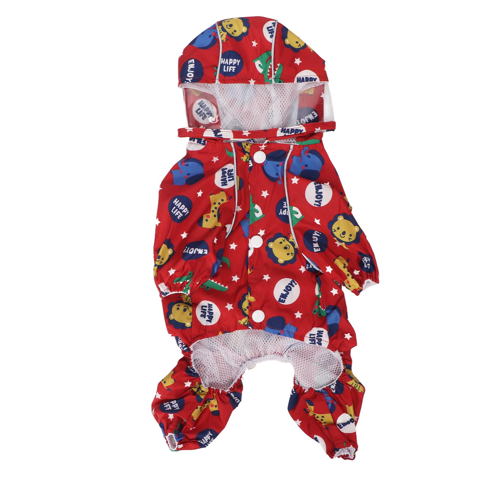 Hunde Regenmantel mit Kapuze Reflektierend Wasserdicht 4 Beine Haustier Regenjacke Hunde Poncho für die meisten Hunde L S(for 2-4kg)