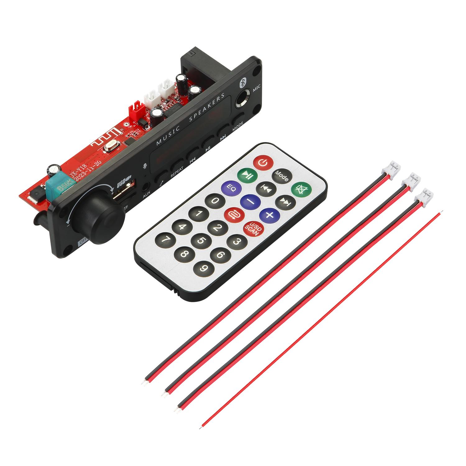 50W DIY Verstärker Bluetooth MP3 Decoder Board DC 12V Wireless Auto Audio Musik Player 6,5mm Mikrofon TF USB FM Radio mit Mic black