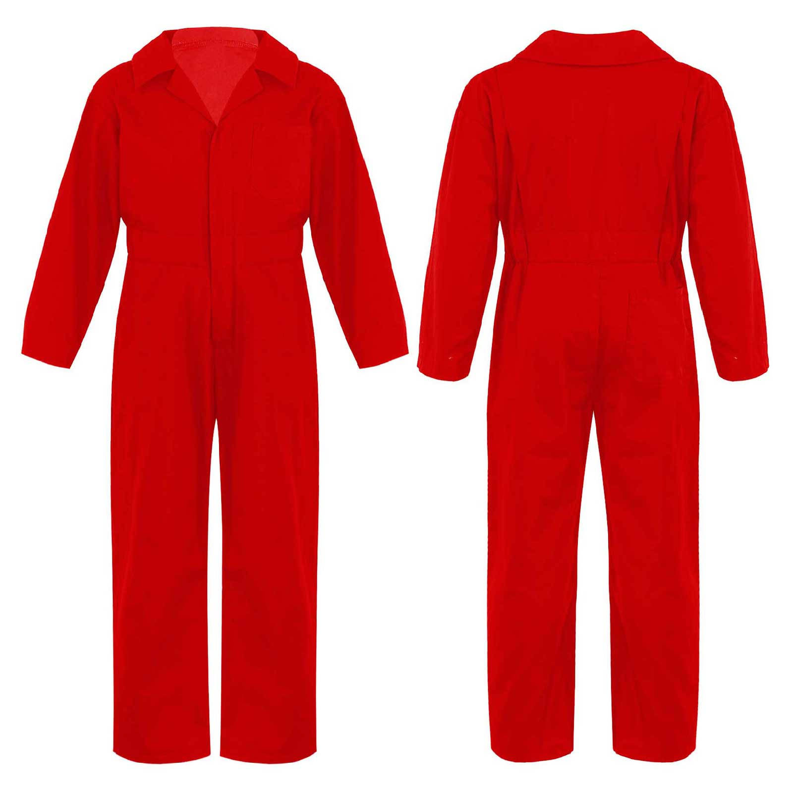 Kinder Jungen Langarm Turndown Kragen Cargo Overall Overall Halloween Cosplay Dress Up 11-12 Years rot