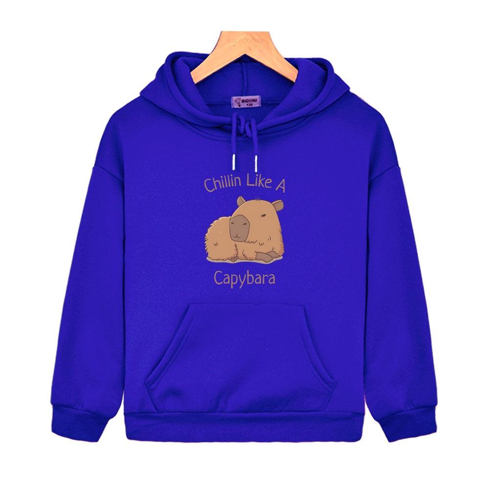 Capybara Hoodies Chilin Like A Sweatshirts Kinder Langarm Tops Kinder Pullover Mädchen Kleidung Y2k Kleidung Baby Jungen Kleidung 140 dunkelblaue