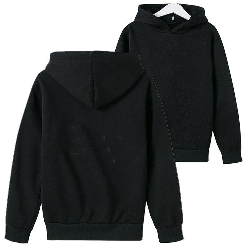 Mode kinder jungen Hoodies 2021 Frühling Herbst Mädchen Beiläufige Hoodies Sweatshirts kinder Einfarbig Hoodies Sweatshirt Tops Neue 150 schwarz