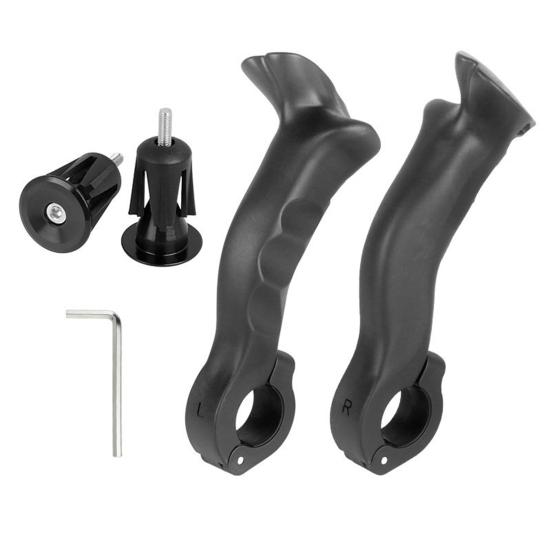 1 Paar Fahrrad Schraubstock Lenkergriff Verstellbar Ergonomisch Leicht Universell MTB Rennrad Mountainbike Lenkerende Verlängerungsgriff Fahrradzubehör schwarz