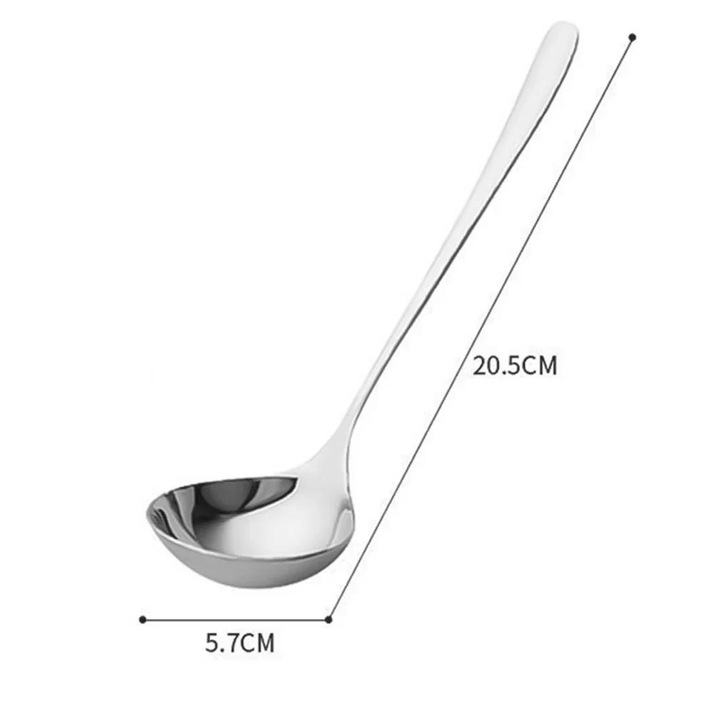 2/1 Stück Edelstahl Löffel Verdicken Langer Griff Suppenlöffel Für Topf Schöpfkellen Sieb Haushalt Küche Geschirr Kochutensilien 201 Stainless Steel white