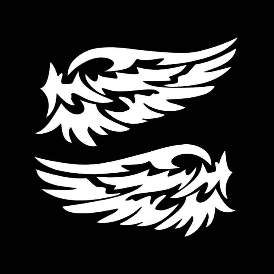 Engelsflügel-Muster, für den Außenbereich, reflektierend, für Auto, Motorrad, Karosserie/Stoßstange/Motorhaube/Aufkleber für Fenster/Kratzaufkleber weiß