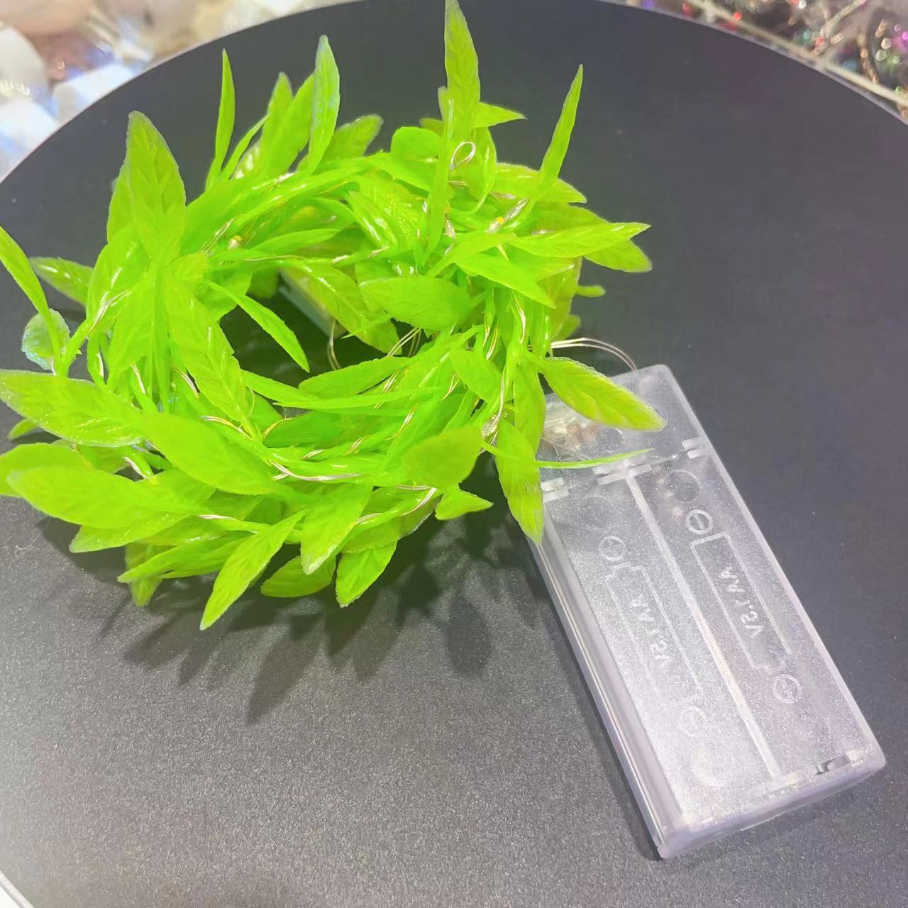 2M Künstliche Blätter Weidenreben Lichterkette Girlande Blumengirlande Lichterkette Hausgarten Hochzeit Party Dekoration grün