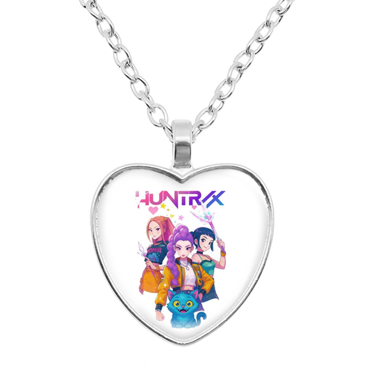 KPop Dämonenjäger Anime Niedliche Halskette Kinder Modeschmuck Accessoires Edelstein Pfirsichherz Halskette Mädchen Urlaubsgeschenk