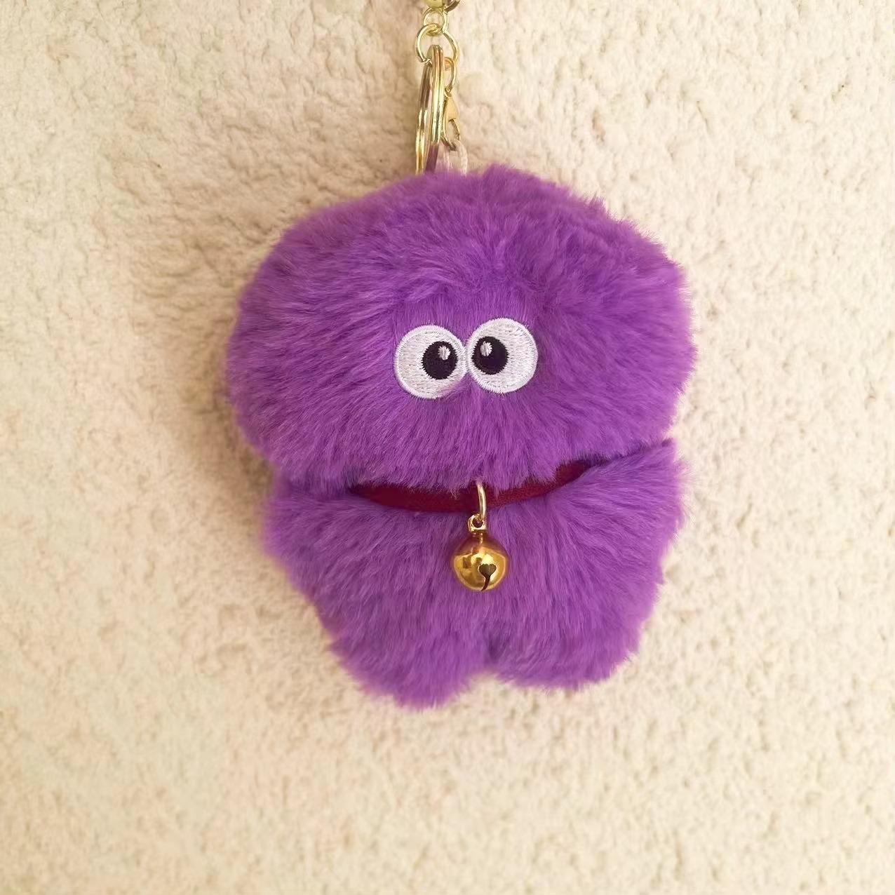 Plüsch-Schlüsselanhänger, 1 Stück, Cartoon-Glockenmonster-Puppe, Schlüsselanhänger, Hänge-Souvenirs, Taschen, Handyhüllen, Hängedekorationen, Geburtstagsgeschenk gelb