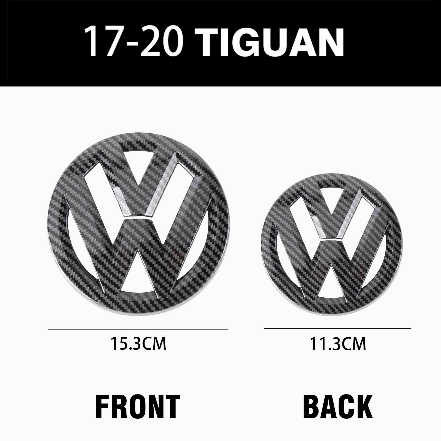 1 Set Glänzend schwarz/Matt schwarz Auto Frontgrill Abzeichen Emblem Aufkleber Auto Logo Zubehör Für VW Tiguan MK2 2017-2020 Ohne ACC Qx0 2017-2020 Tiguan&Front Rear Emblem kohlefaser-schwarze