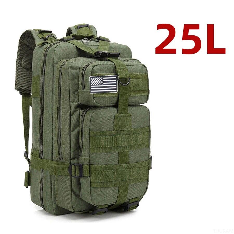 25L/50L 1000D Nylon Wasserdichte Trekking Angeln Jagd Tasche Rucksack Outdoor Militär Rucksäcke Taktische Sport Camping Wandern 25 Liters grün