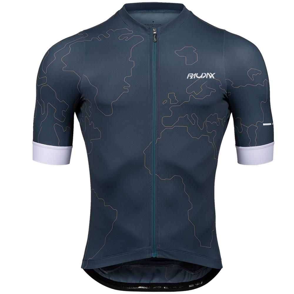 Raudax Herren Sommer Kurzarm Radtrikot UV-Schutz Ropa Ciclismo Rennradbekleidung Shirts Maillot Fahrradbekleidung XXL schwarz
