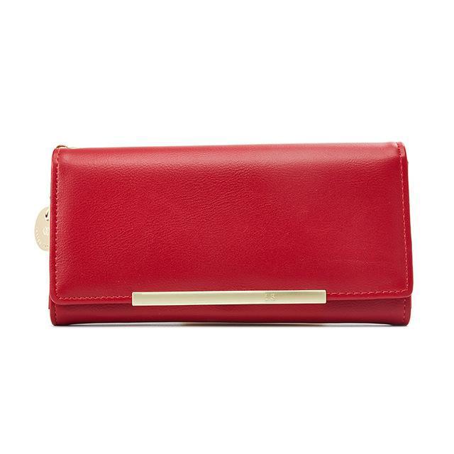 Damen-Geldbörsen, Leder, Luxus-Geldbörse, viele Abteilungen, Damen-Geldbörsen, Kartenhalter, Geldbörse, weibliche Geldbörsen, lange Clutch, Carteras rot