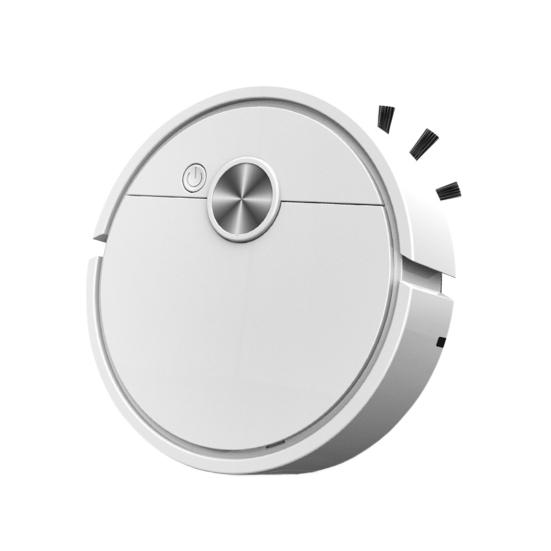 3-in-1-Kehrroboter-Staubsauger Leistungsstarker, saugstarker, ultraschlanker Mini-Reinigungsroboter Automatischer Staubsauger weiß
