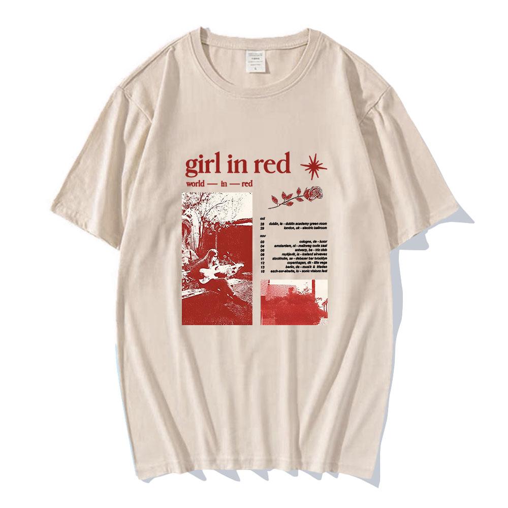 Singer Girl in Red T-Shirts Lässig Bequeme Baumwolle Frauen T-Shirt Hip Hop Streetwear Sommer Oansatz Hochwertige T-Shirts T-Shirts S beige