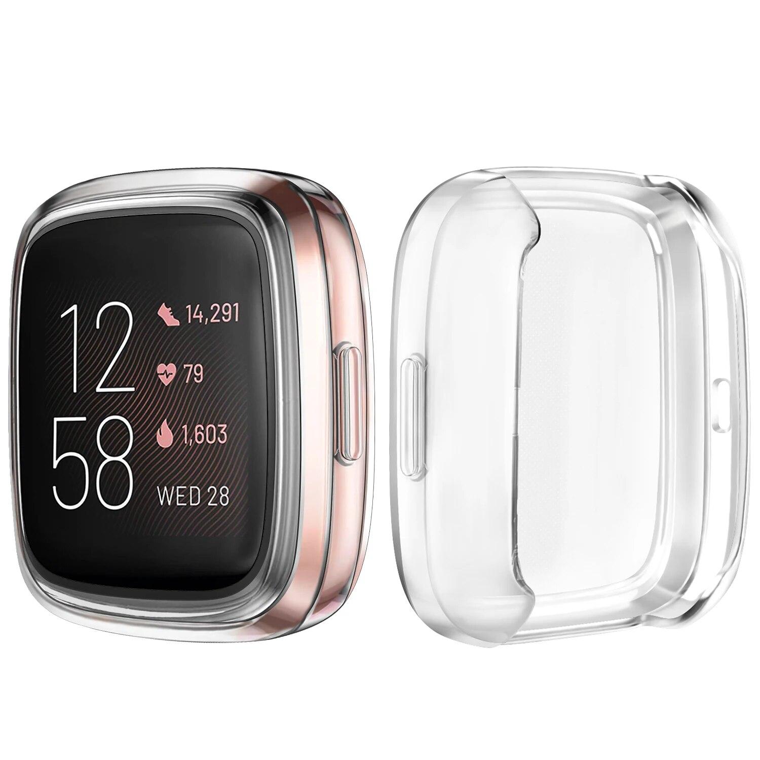 Displayschutzfolie für Fitbit Versa 2 Versa 3 Versa Lite 7 Farben TPU Soft Cover Smart Watch Case Kratzfestes Zubehör for versa 3 transparent
