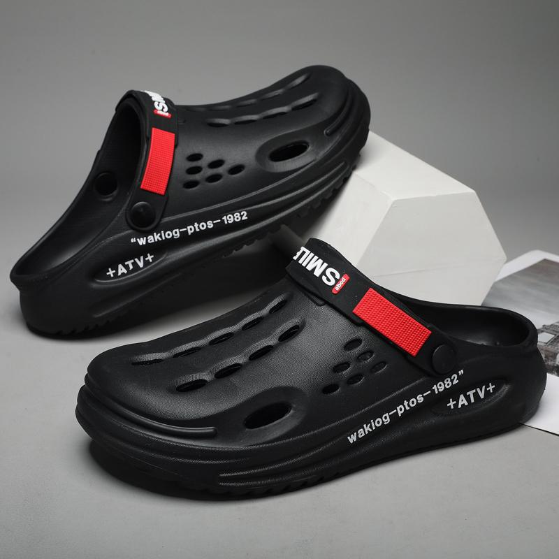 Sommer Clogs Hausschuhe Herren Clogs Hausschuhe Weiche Sohle Atmungsaktive Strand Hausschuhe Herren Hausschuhe Outdoor Hausschuhe 43 schwarz