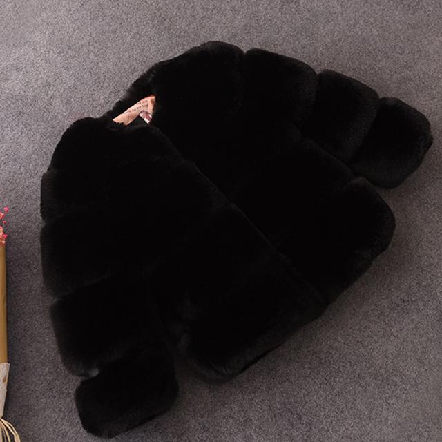Mädchen Kunstpelzmantel Winter Kinder Mädchen Langarm Weihnachtsjacke Warme Kinder Mädchen Mantel Mädchen Oberbekleidung Kleidung 160cm schwarz