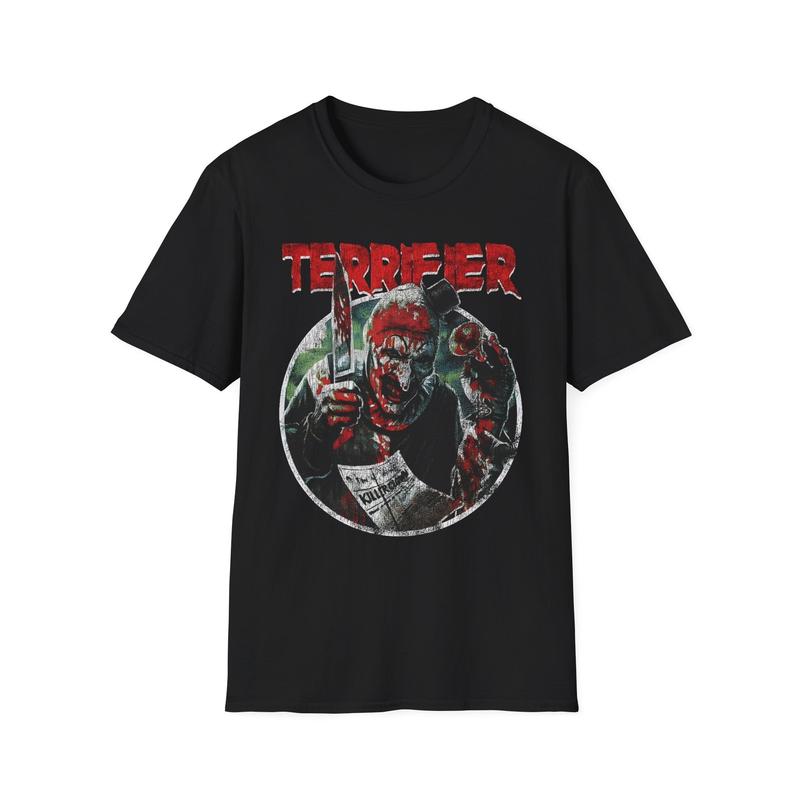 Terrifier Clown Horror Grafik Unisex T-Shirt M gray