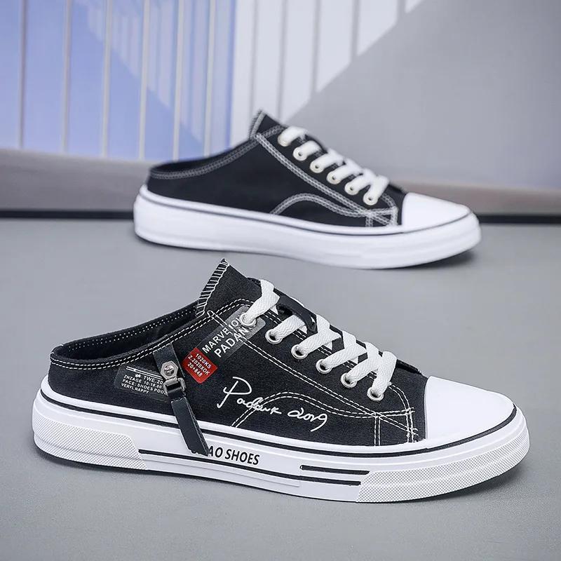 Sommer Herren Zehengeschlossene Hausschuhe Herren Sneaker Slipper Herren Casual Sneaker Sportschuhe Herren Fahrschuhe Halbschuhe tenis hombres 42 schwarz