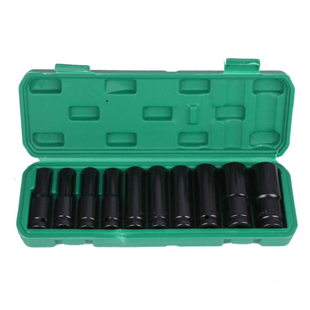 20PCS 1/2 Zoll Elektrischer Schraubenschlüssel Zubehör Set Stahl Hülse Set Haushalt Multifunktional Praktisch 10pcs sleeve