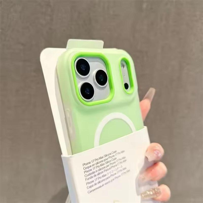Luxus Candy Color 2-in-1 Magnetisches Case für iPhone 17 Air 16 15 14 13 12 11 Pro Max Plus Für Magsafe Kabelloses Laden Mattes Cover iPhone 17 Air grün