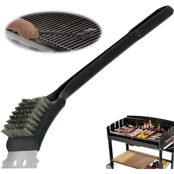 Grill-Brosse, Grill-Brosse, Grill-Nettoyage-Brosse, Grillzubehör, Grattoir, Spatule, Grill-Brosse schwarz