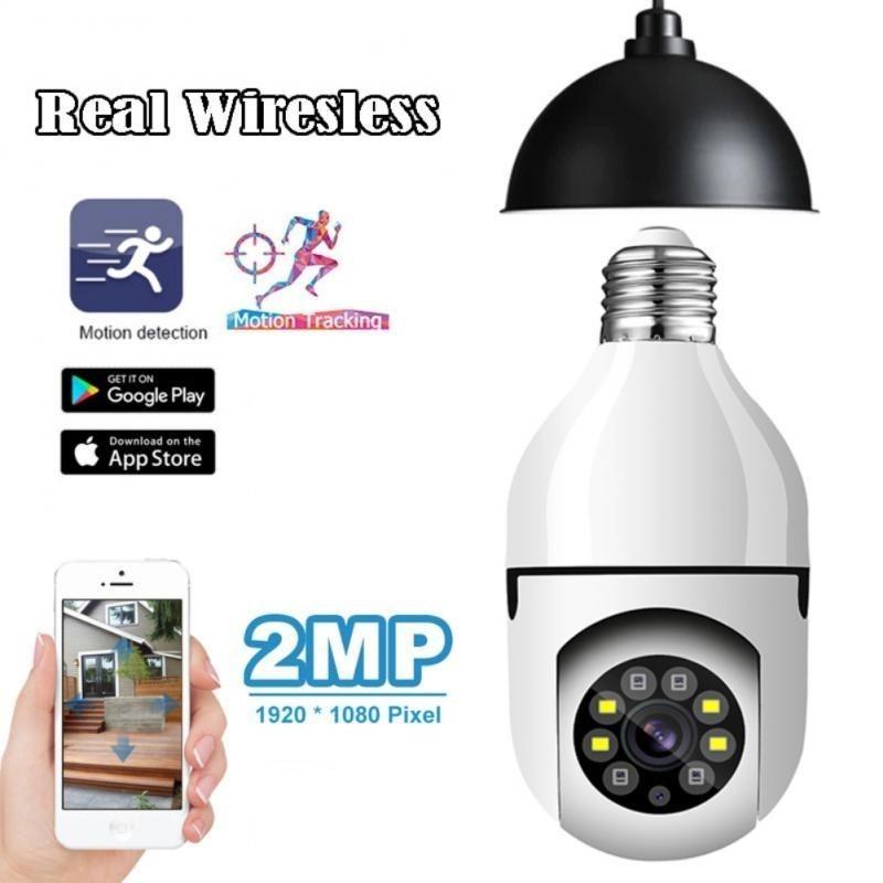 E27 200 W 2,4 G 5 G 1080 P Panoramakamera Home Security CCTV Kamera WiFi Nachtsicht Webcam Unterstützung Zwei-Wege-Audio Sprechen Fernansicht über Smartphone weiß
