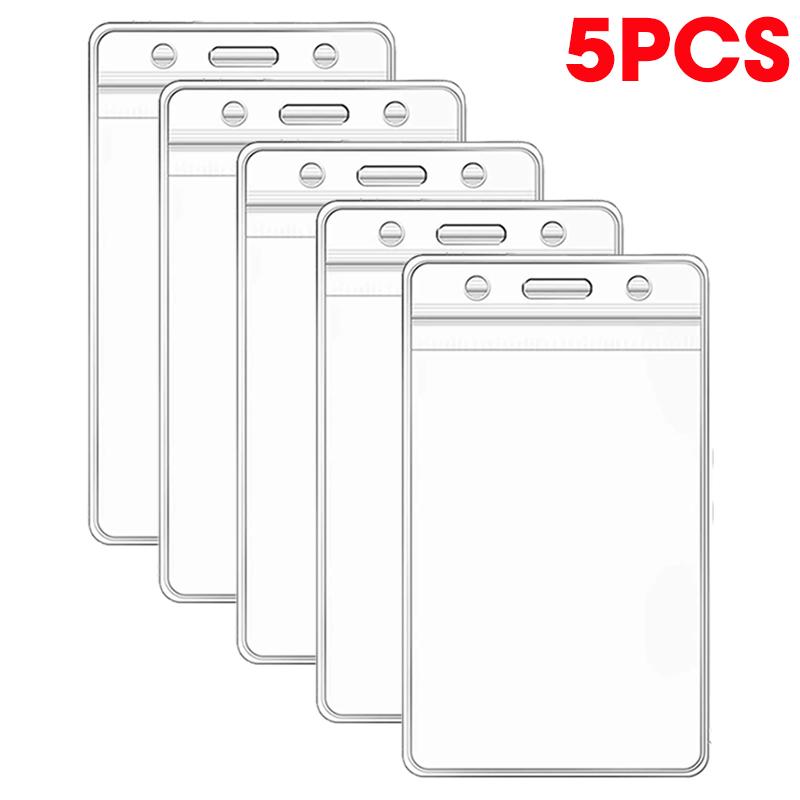 5/10Pcs Wasserdichte Transparente Karte Halter Kunststoff Schutz Fall Business Bus Bank Kreditkarte Schutz ID Karte Abzeichen halter 5 Pcs
