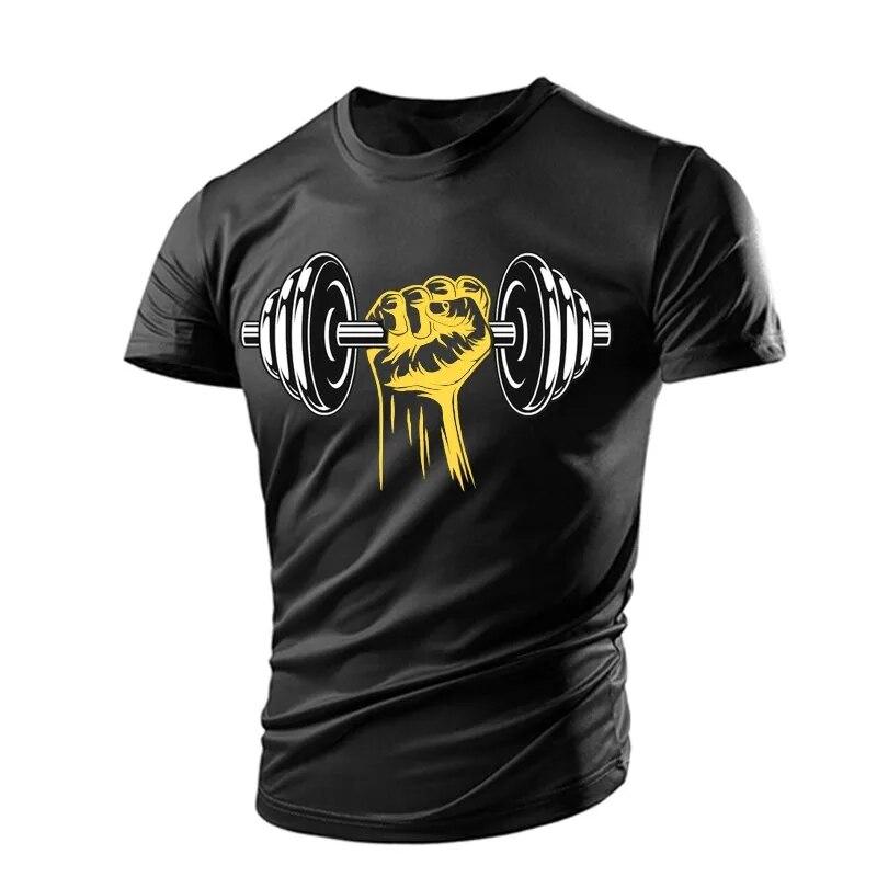 Neue Sommer Gym Hantel Casual Tough Guy Muscle männer T-Shirt 3D Druck Atmungsaktive Leichte Sport Schnell Trocknend Kurze ärmel S