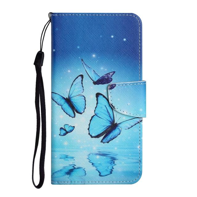 Galaxi S21 S20 Fe Ledertasche für Samsung Galaxy S21 Ultra S20 Fe S10 S8 S9 Plus Hüllen Katze Schmetterling Flip Wallet Cover Damen S20 Plus