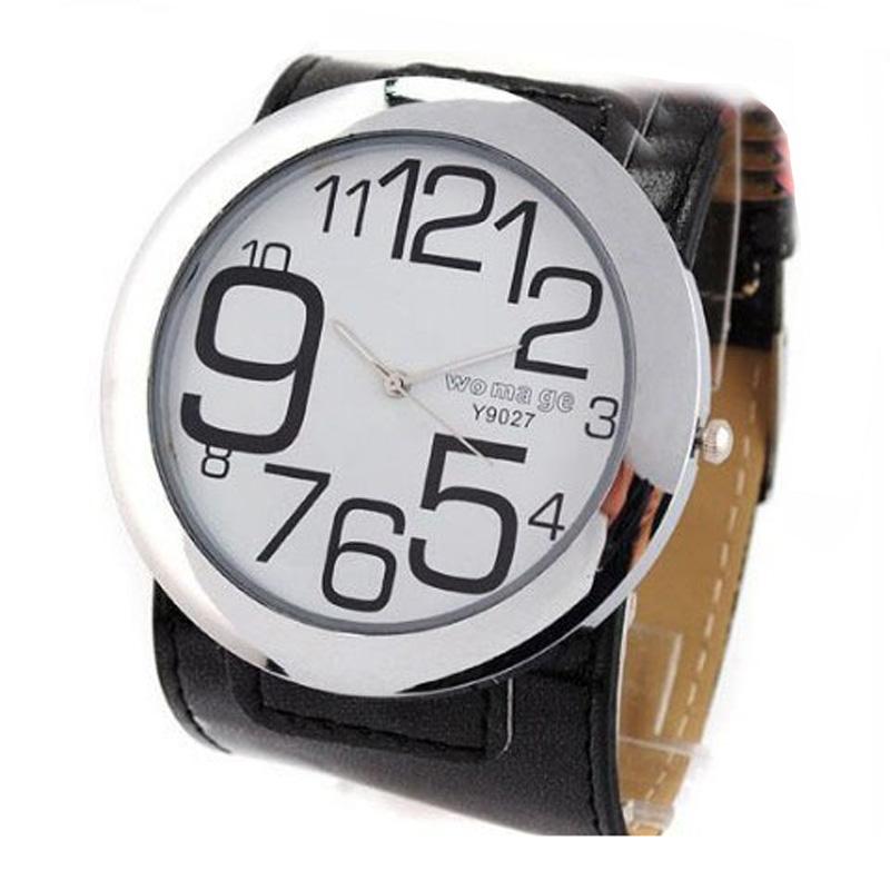 Neue Damenuhren Mode Biga Zifferblatt Big Digital Ledergürtel Quarz Armbanduhren Casual Damenuhren