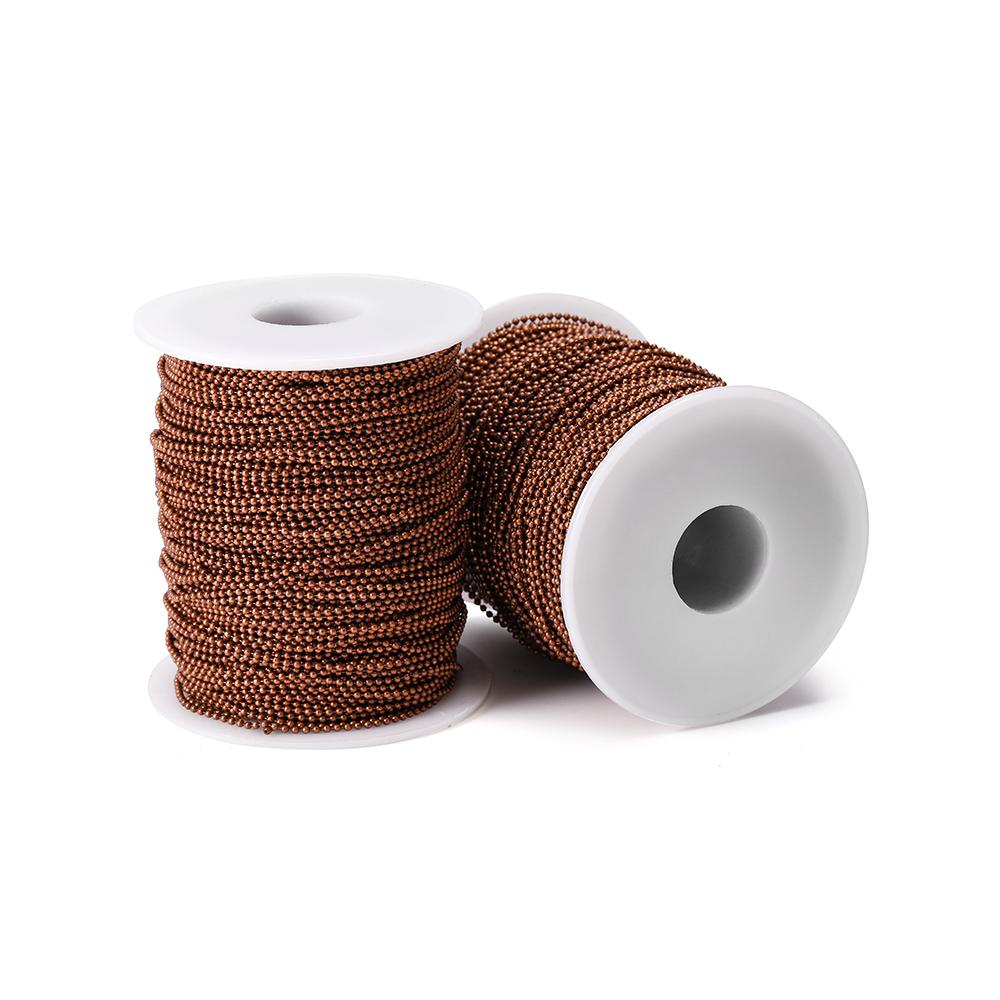 5 mt/los 1,5 2 2,3mm Gold Farbe Kupfer Konfrontiert Kugel Perlen Ketten Runde Perlen Ketten für DIY Schmuck machen Halskette Armband 2.3mm