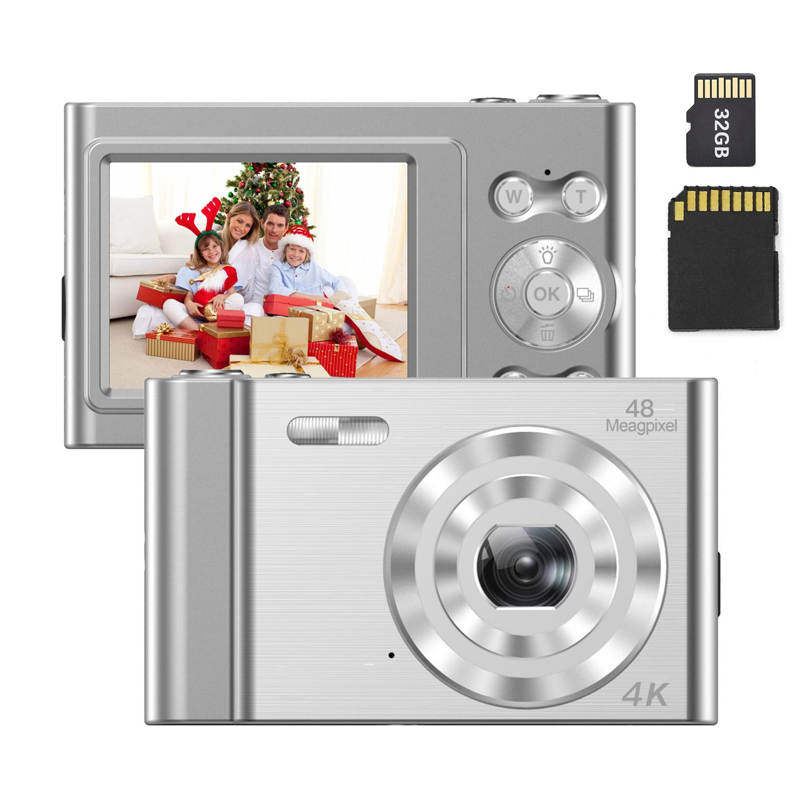 Andoer 4K-Digitalkamera-Video-Camcorder 48 MP 2,4-Zoll-IPS-Bildschirm Autofokus 16-facher Digitalzoom silber