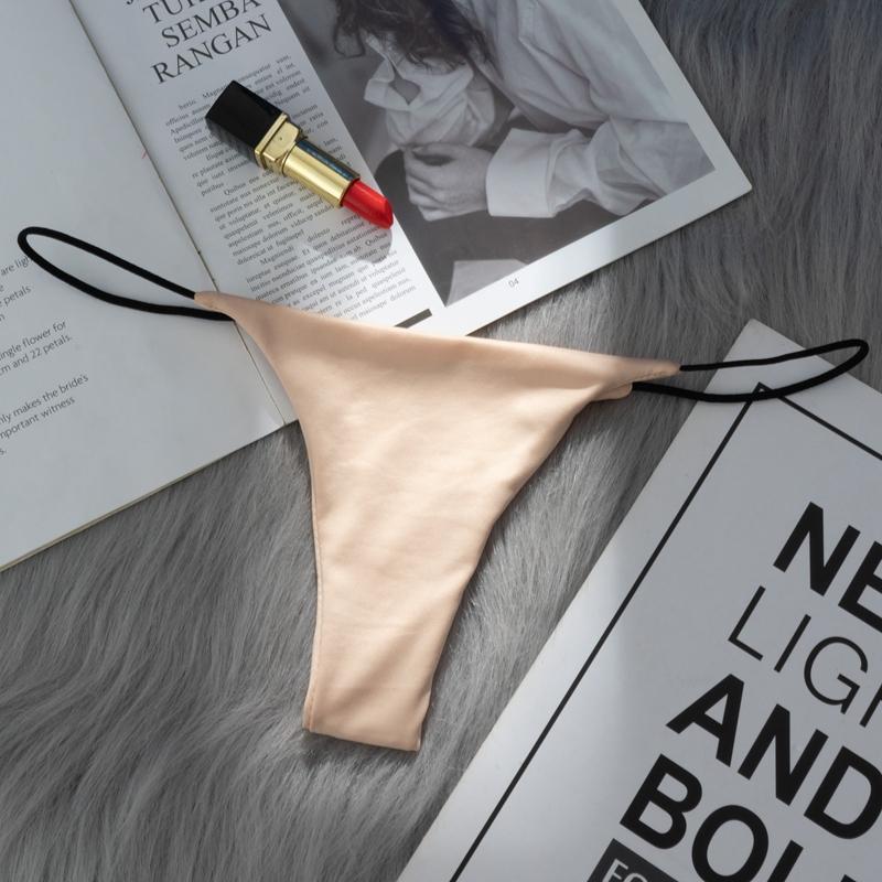 Nahtloser String Heiße Versuchung Bikini T-Rücken Niedrige Taille G-String Sexy Slips M-XL M beige