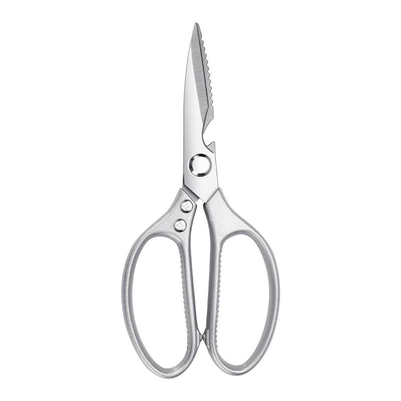 Multifunktions-Küchenschere, strapazierfähig, scharf, Edelstahl, Splitter, Küchenzubehör für Wohnungen, Kochschere für Hühnchen, Fleisch, Fisch, Geflügel 1PCS silber