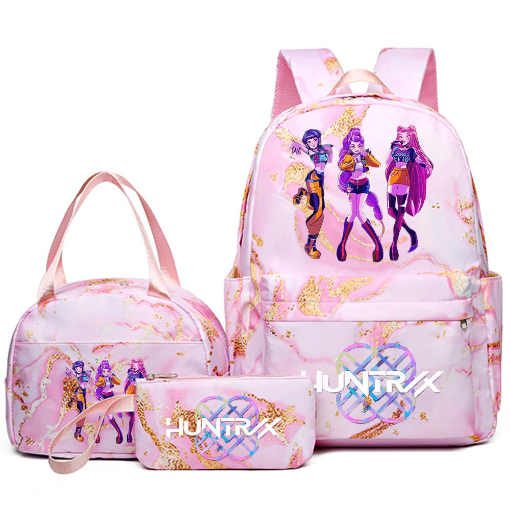 3 Stück/Set Anime Kpop Bedruckter Rucksack mit Handtasche Federmäppchen für Teenager Schüler Mädchen Junge Schultasche Wasserdichte Reisetasche Mochila