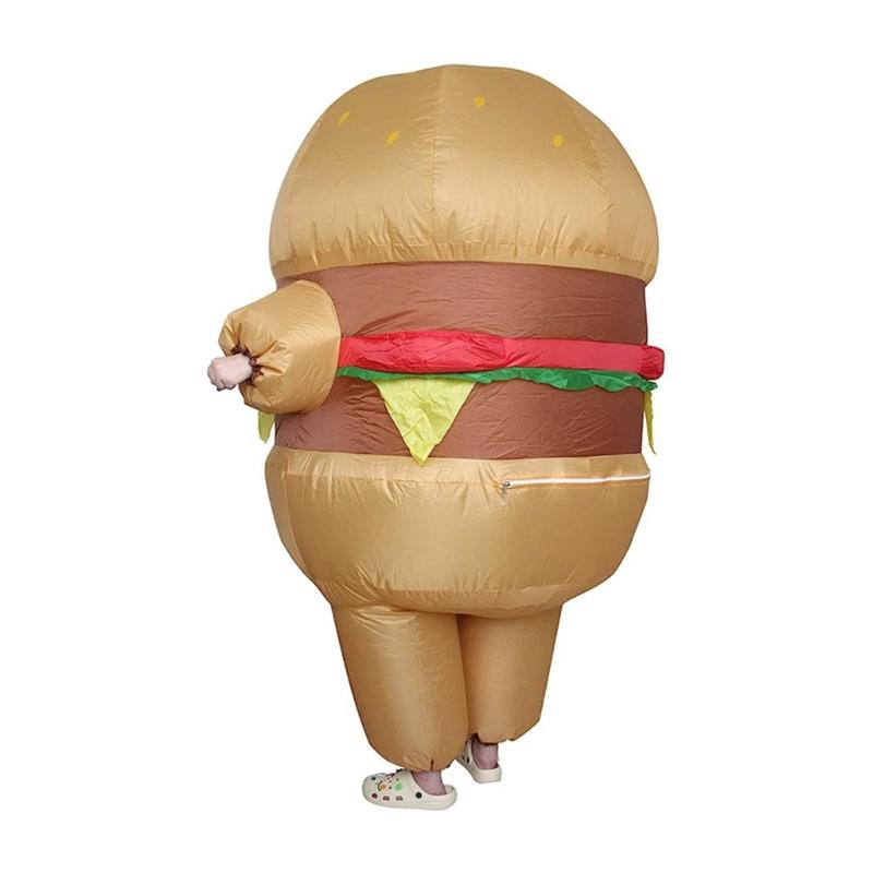Aufblasbares Hamburger-Kostüm für Erwachsene, Aufblasbares Hamburger-Kostüm Lustige Halloween-Kostüme für Cosplay Verkleidung Mottoparty 1