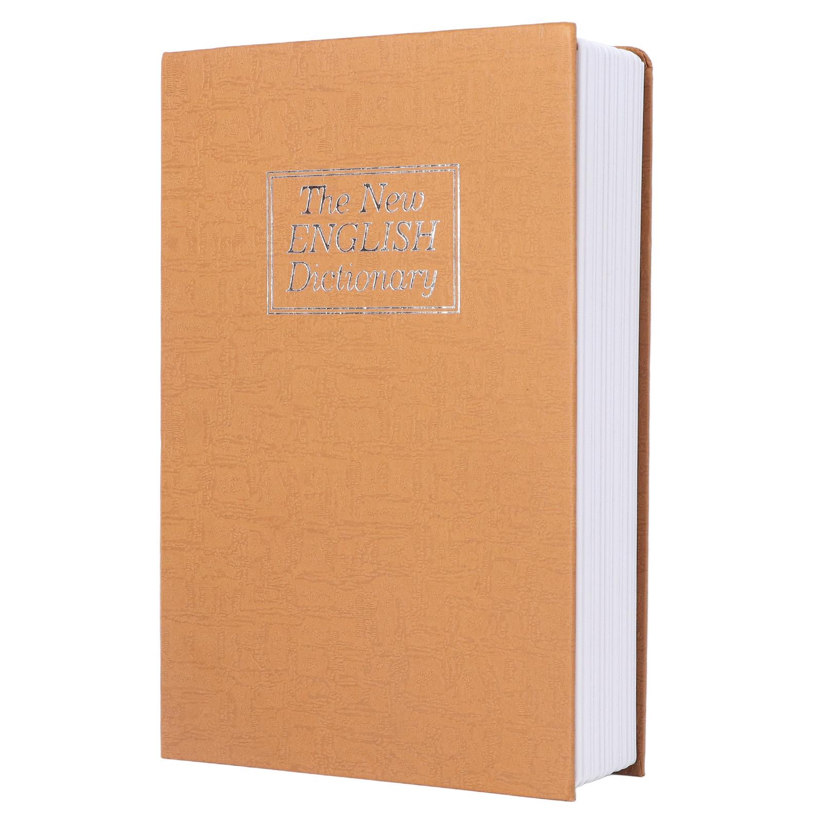 Buch Safe Hülle Simulation Tragbare Safe Aufbewahrungsbox mit Zahlenschloss für Bankkarten Schmuck kaffeebraun