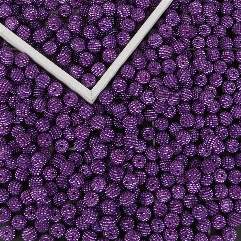 10 mm, 50 Stück, Acrylperlen, Bayberry-Perlen, runde lose Perlen für Schmuckherstellung, DIY-Zubehör dunkelviolette