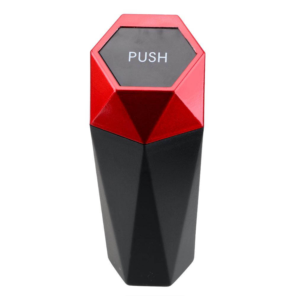 Tragbarer Auto-Mülleimer mit Deckel, Auto-Mülleimer, auslaufsicherer Auto-Mülleimer für Auto, Zuhause, Schlafzimmer, Büro, Mini-Mülltonne, Innenzubehör rot