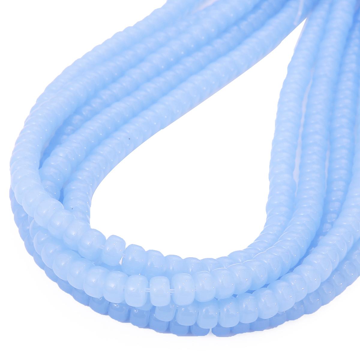 6x4mm 8x6mm Rad Glas Glänzend Perlen Runde Spacer Perlen Für Schmuck Machen DIY Armband halskette Zubehör 6x4mm 100pcs hellblaue