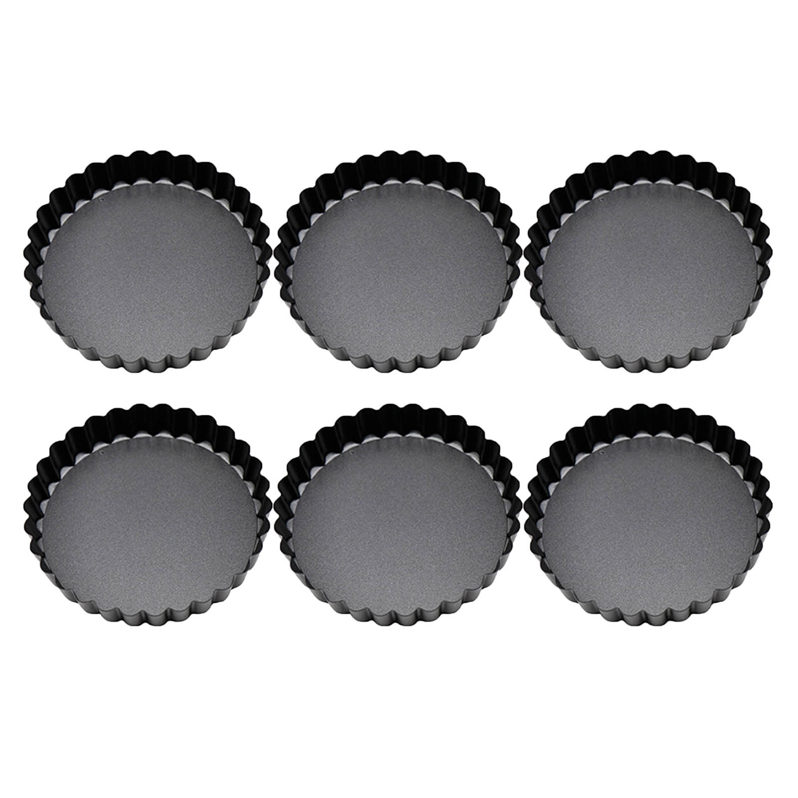6 Pcs Mini Kuchen Form mit Abnehmbaren Boden 3 Zoll Ei Torte Form Muffin Pfannen Schwarz Runde für