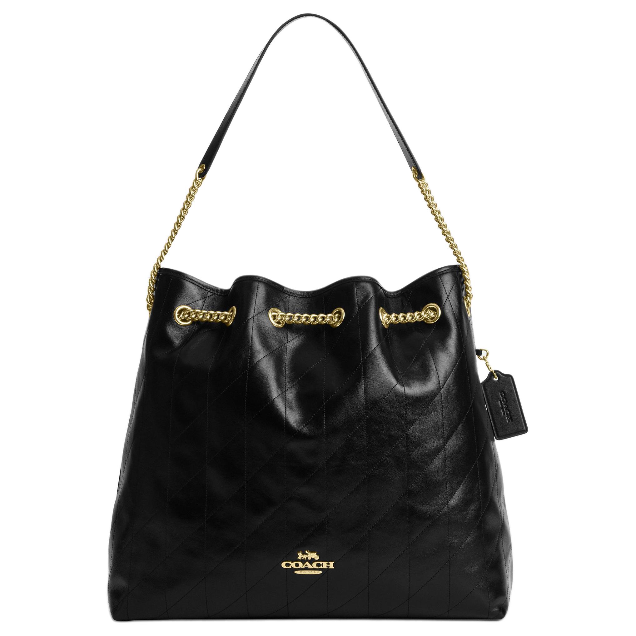 Coach Evelyn 36 Leder-Tote-Tasche mit gestepptem Detail, große Damentasche, Schwarz CCZ81-IMBLK Gift Box Set (Basic Set+Yellow Box)