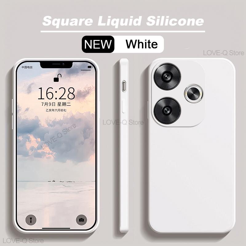 Für Poco F6 F 6 PocoF6 Hülle Flüssigsilikon Weiche Abdeckung Für Xiaomi Poco F6 Poco F 6 Pro F6Pro PocoF6 Stoßfeste Handyhüllen For Poco F6 weiß