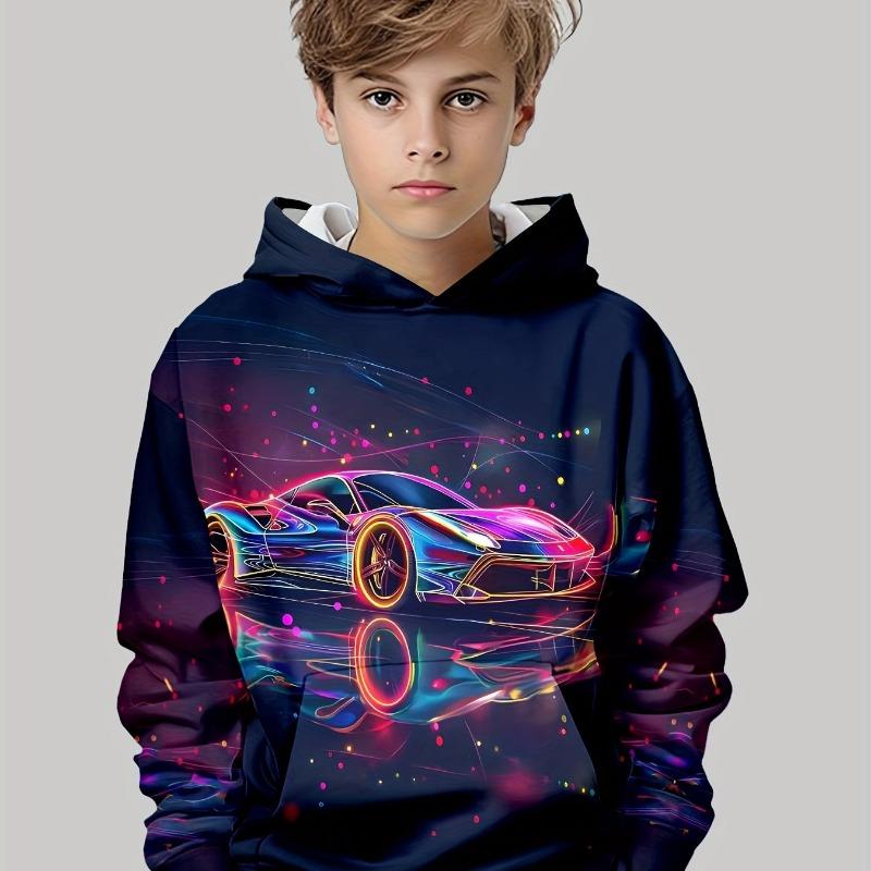 Kinderkleidung Jungen Hoodies Sport Auto 3D Druck Kinder Frühling Herbst Kleidung Casual Jungen Kleidung Pullover Mode Kinderkleidung 100CM